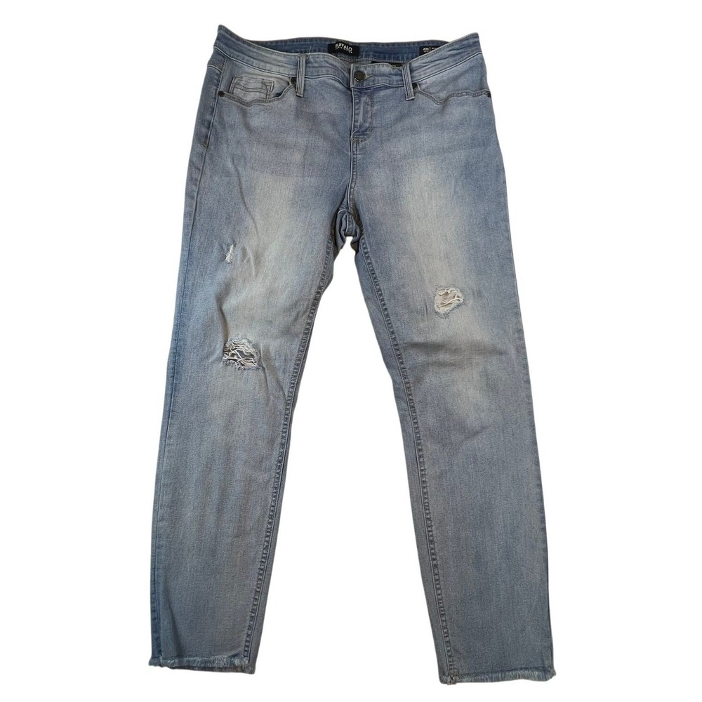 Buffalo David Bitton Jess Jeans Womens 12/32 Rip & Repair Mid Rise Skinny Denim
